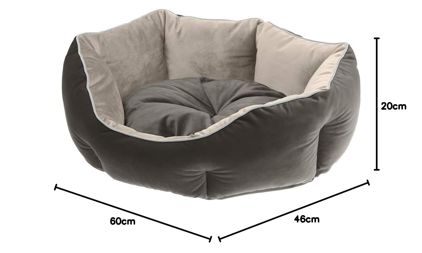 ferplast-queen-60-hundesofa-katzenbett-60x46-cm-samt-grau-waschbar image 2