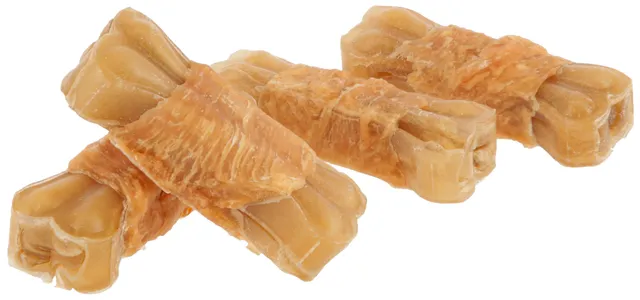 kerbl-pet-rinderhaut-kauknochen-mit-h-hnchenbrust-4-st-ck-120-g-hundesnack image 1