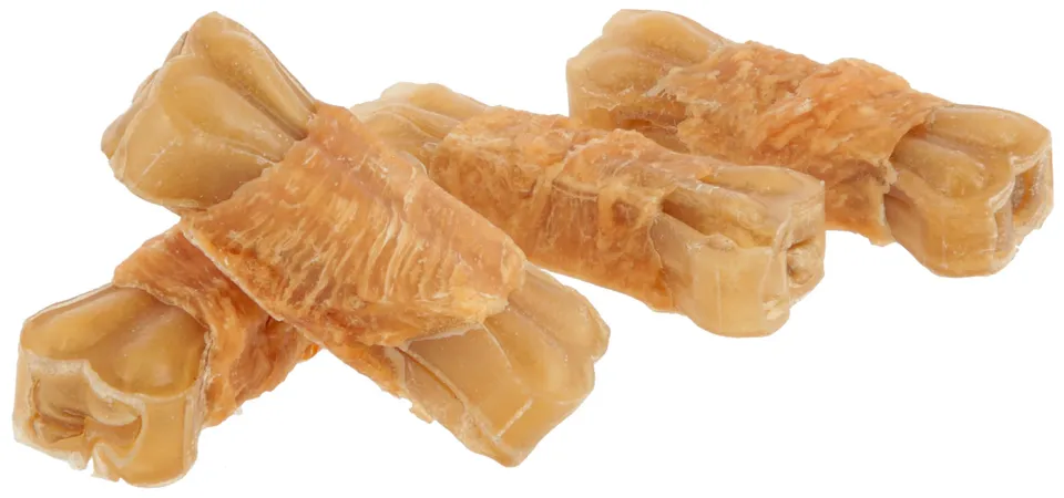 kerbl-pet-rinderhaut-kauknochen-mit-h-hnchenbrust-4-st-ck-120-g-hundesnack image 1