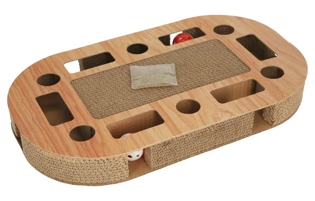 kerbl-pet-ovalo-katzenkratzbrett-52-x-31-x-8-5-cm-mit-catnip-und-spielb-llen image 1