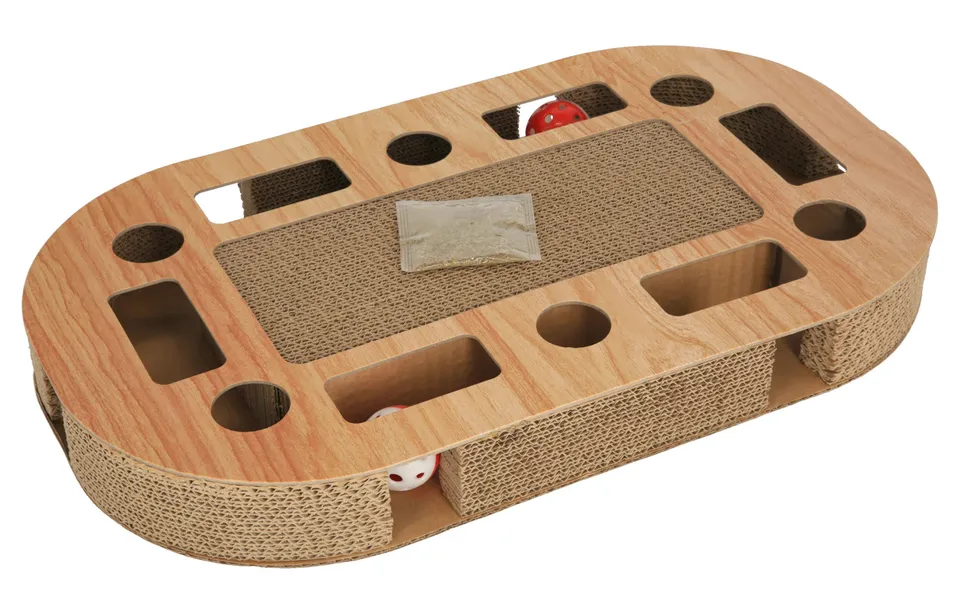 kerbl-pet-ovalo-katzenkratzbrett-52-x-31-x-8-5-cm-mit-catnip-und-spielb-llen image 1