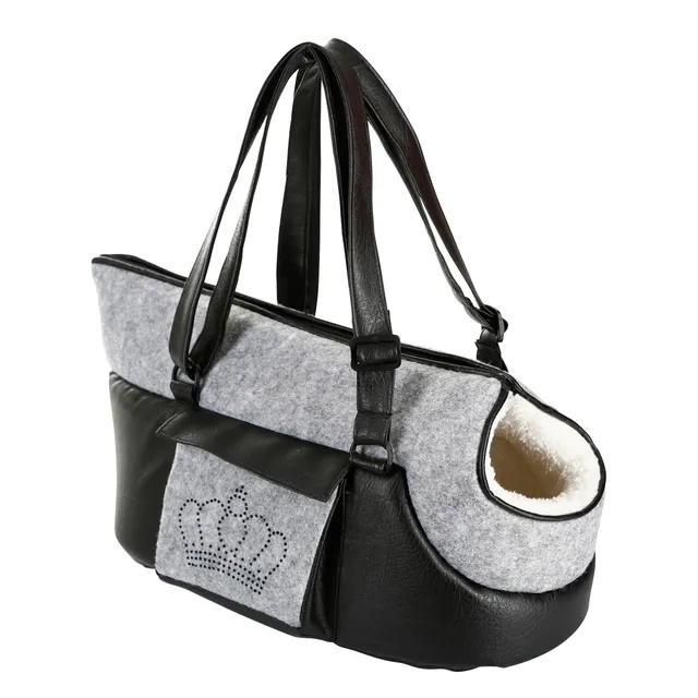kerbl-pet-tragetasche-chiara-hundetragetasche-46-x-23-x-25-cm-schwarz-grau-polye image 1