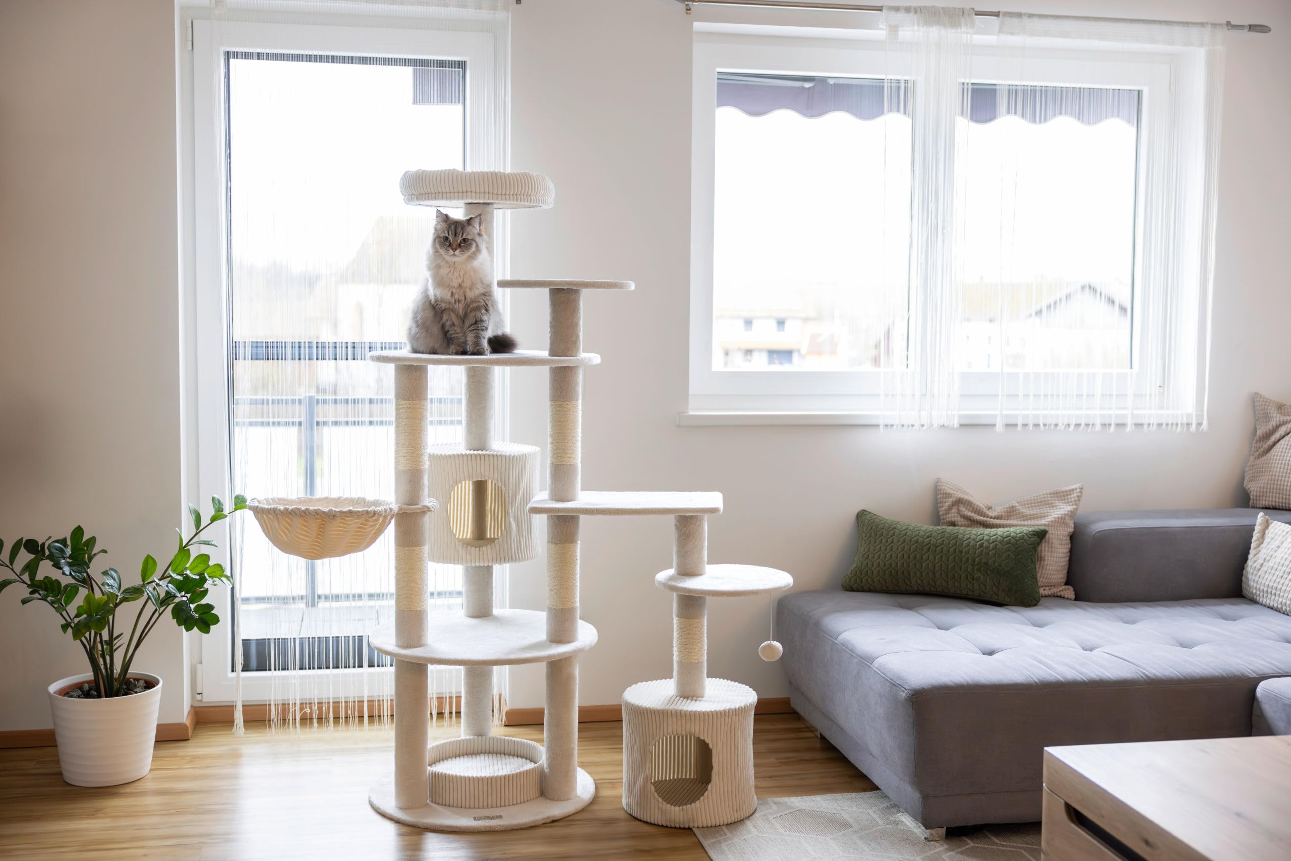 kerbl-pet-kratzbaum-annika-beige-164-cm-katzenkratzbaum-aus-holz-mit-sisal image 3