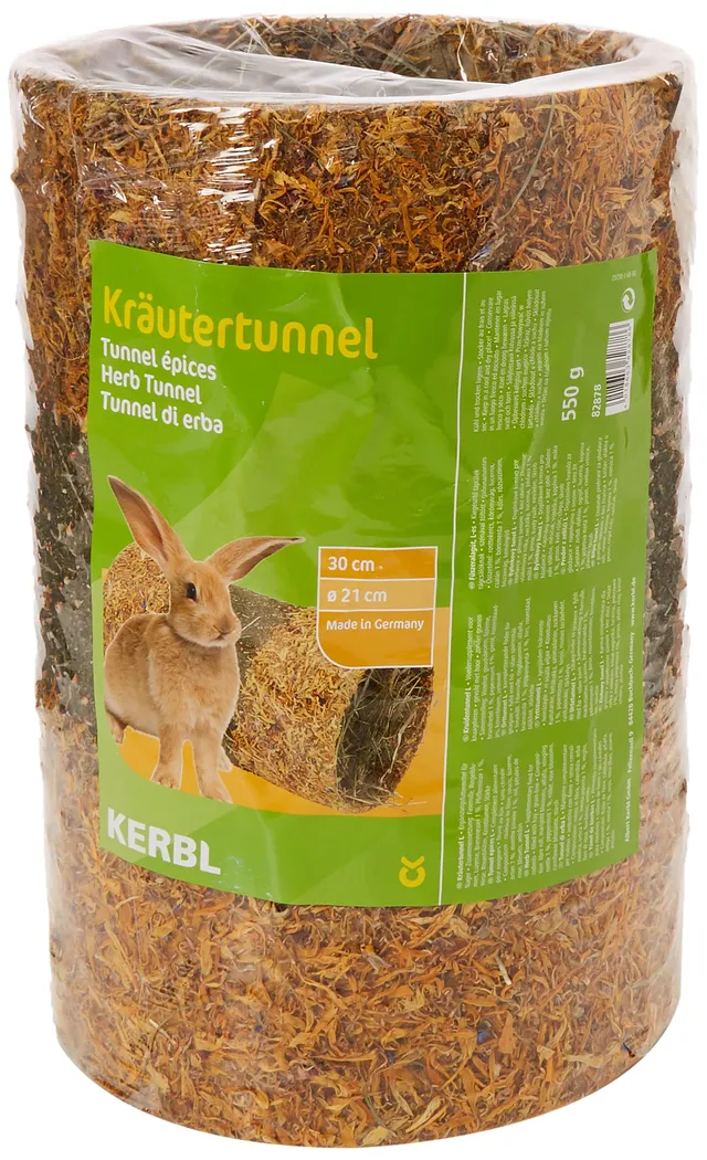 kerbl-pet-kr-utertunnel-l-30-x-21-cm-550-g-mit-heu-f-r-kleintiere image 1