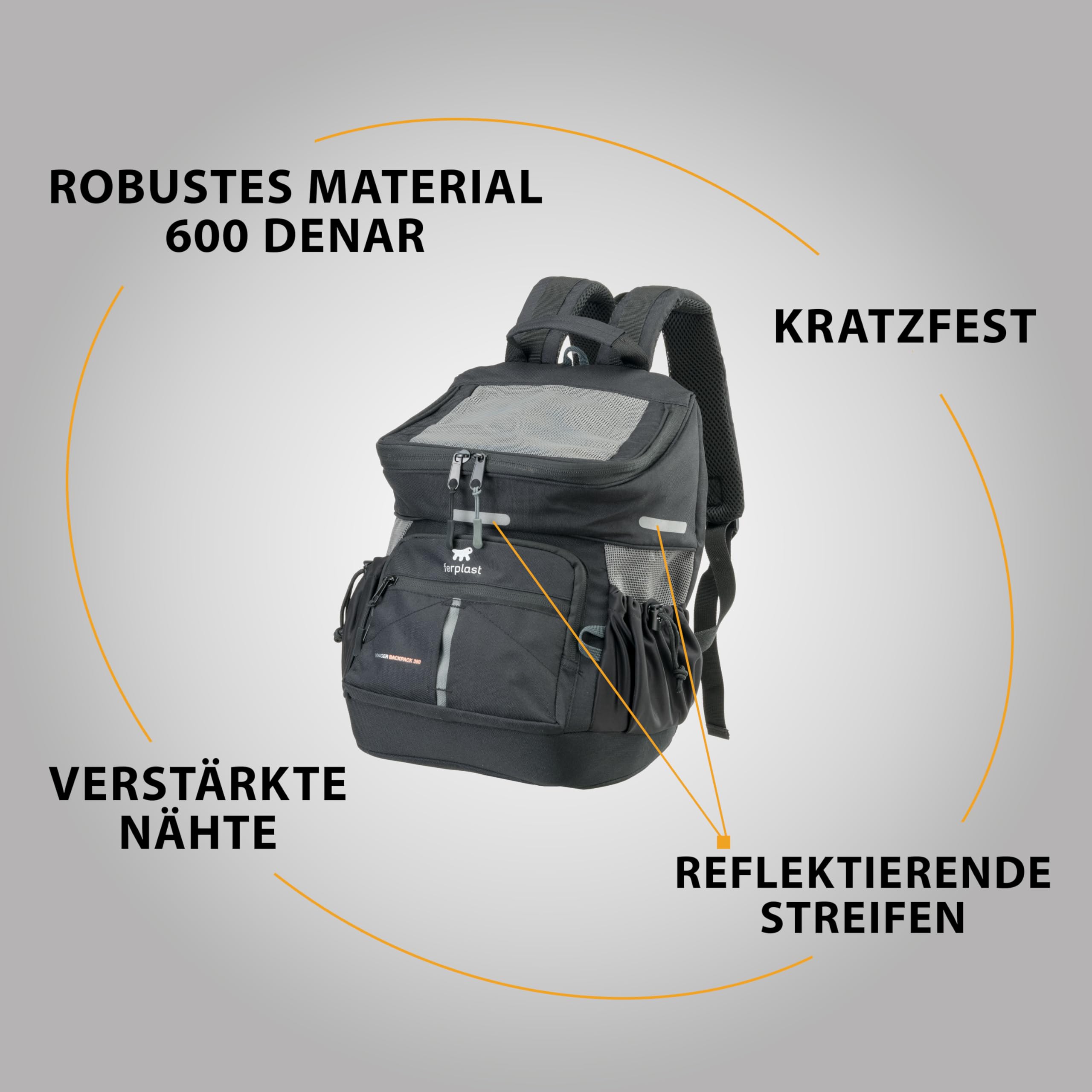 ferplast-voyager-backpack-350-hunderucksack-katzenrucksack-29-x-21-x-36-cm-schwa image 3