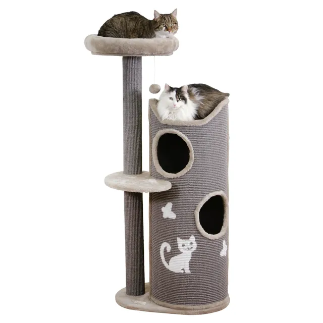 kerbl-pet-kratzbaum-tiana-grau-73-5-x-45-x-130-cm-f-r-mehrere-katzen image 1