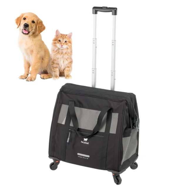 ferplast-voyager-trolley-hundetasche-transportbox-katze-koleder-schwarz-46-x-26- image 1