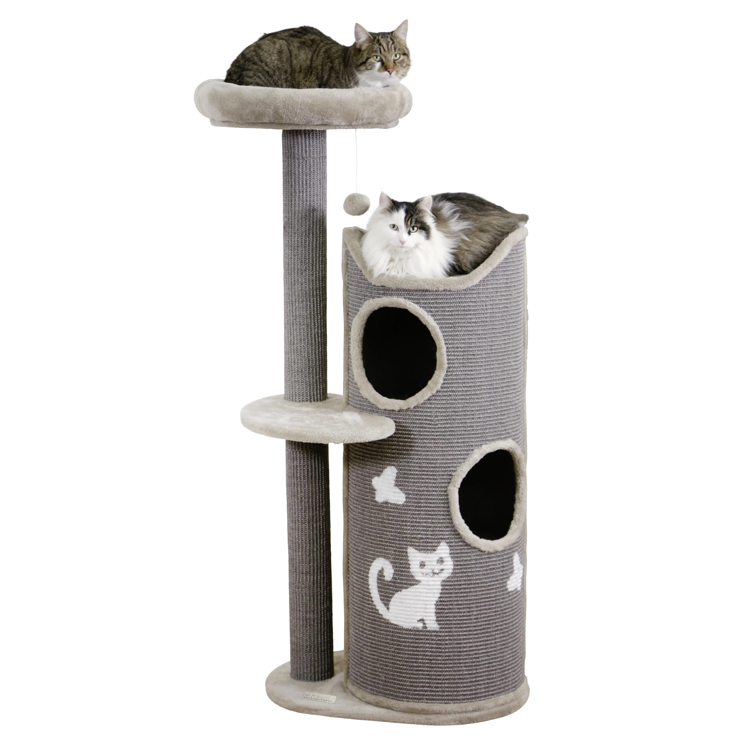 kerbl-pet-kratzbaum-tiana-grau-73-5-x-45-x-130-cm-f-r-mehrere-katzen image 1