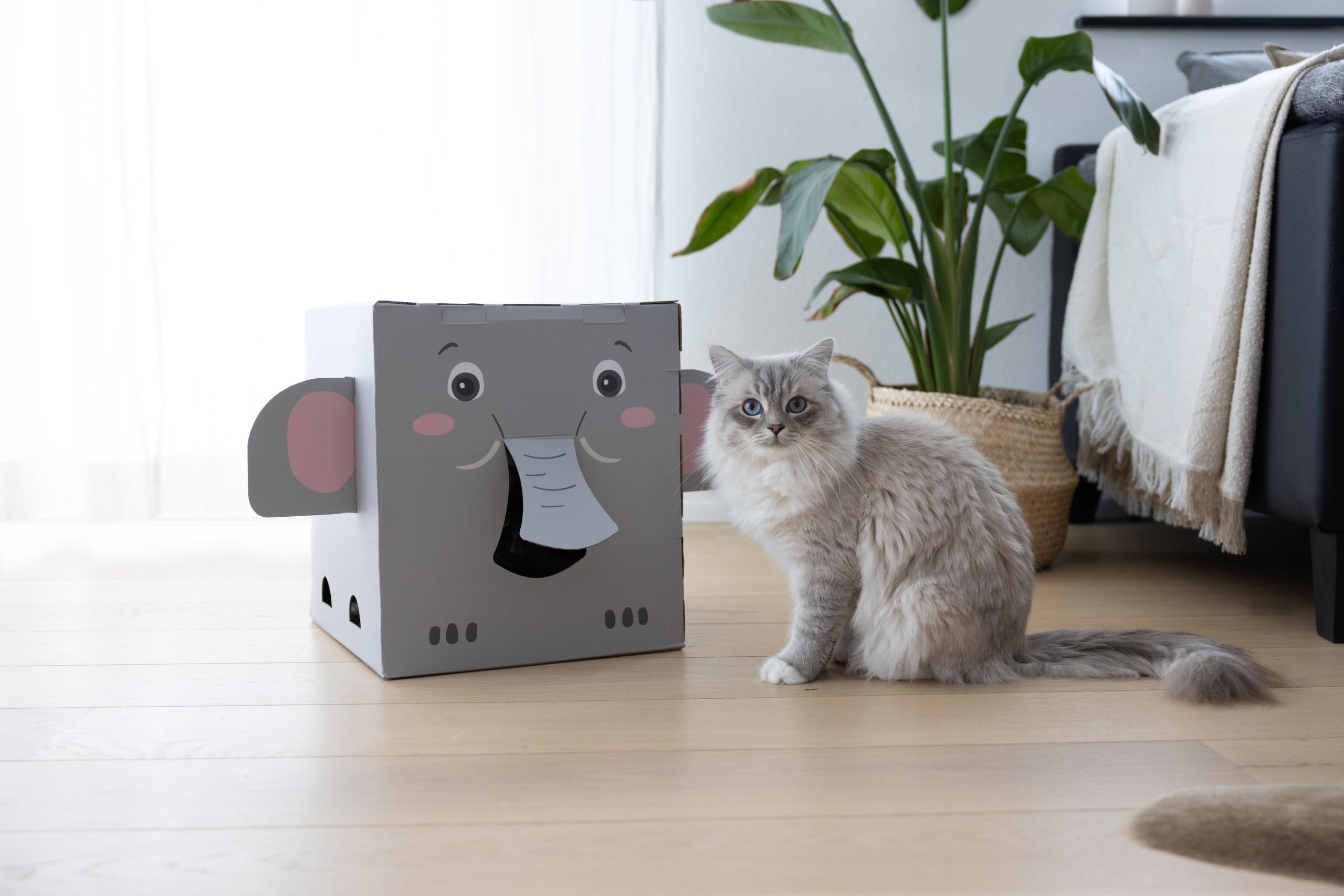 kerbl-pet-katzenkratzhaus-elefant-35x35x39cm-grau image 6