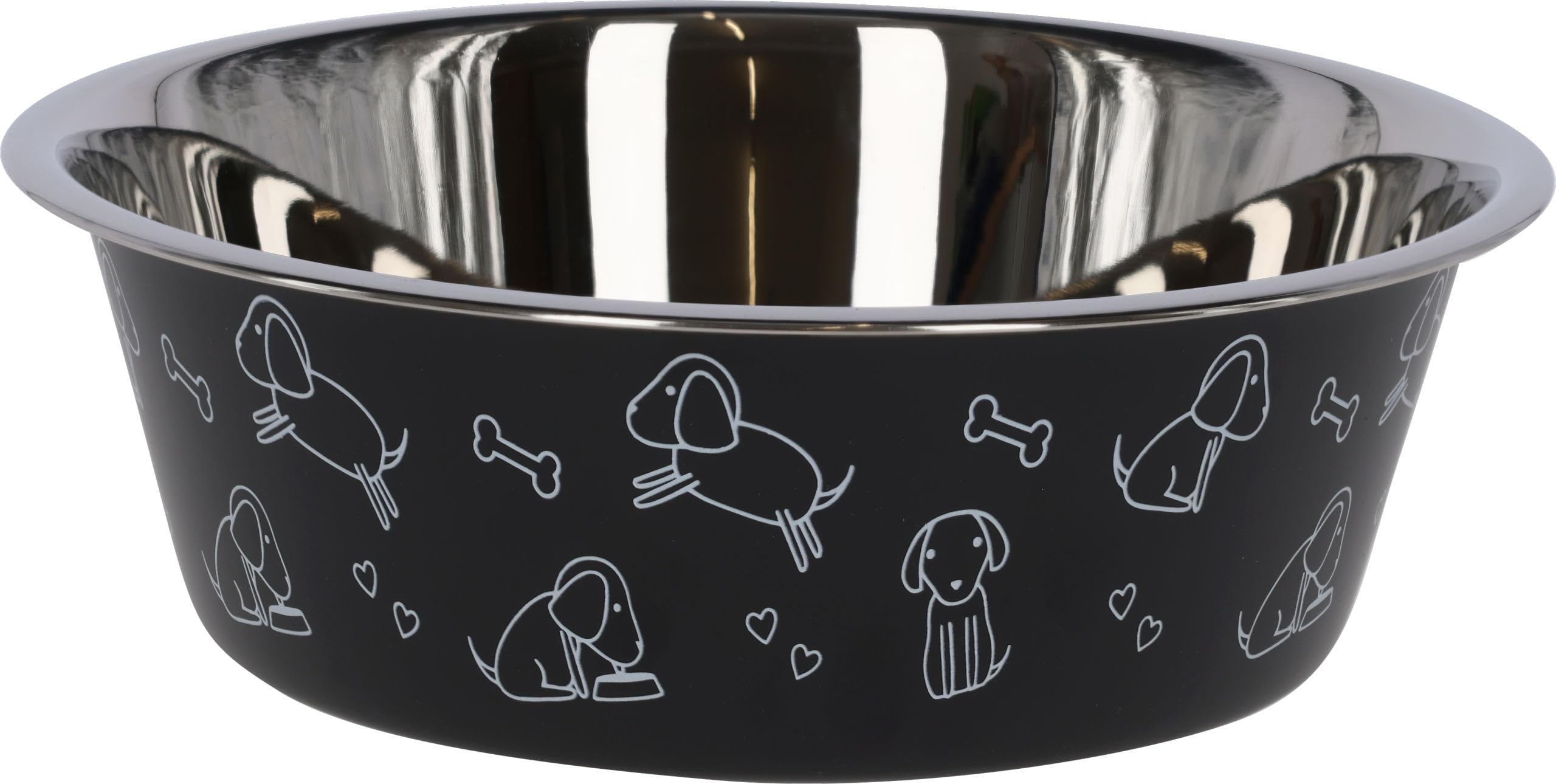 kerbl-pet-edelstahlnapf-mit-motiv-schwarz-4000-ml image 1