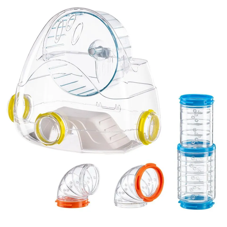 ferplast-kit-gym-hamster-r-hren-set-4-teilig-mit-fitnessstation-laufrad-und-tunn image 1