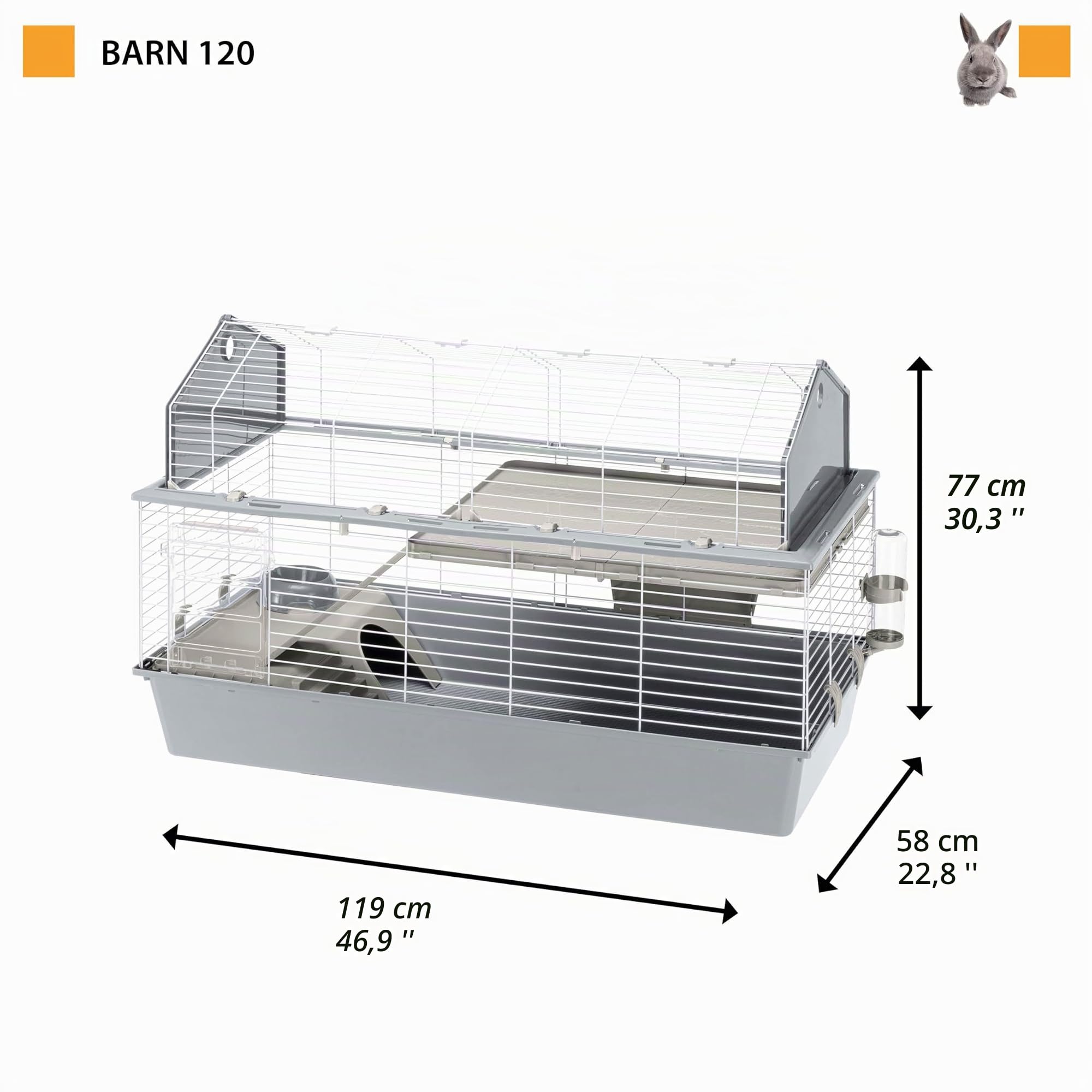 ferplast-barn-120-kleintierk-fig-119-x-58-x-h-77-cm-2-ebenen-mit-zubeh-r image 3