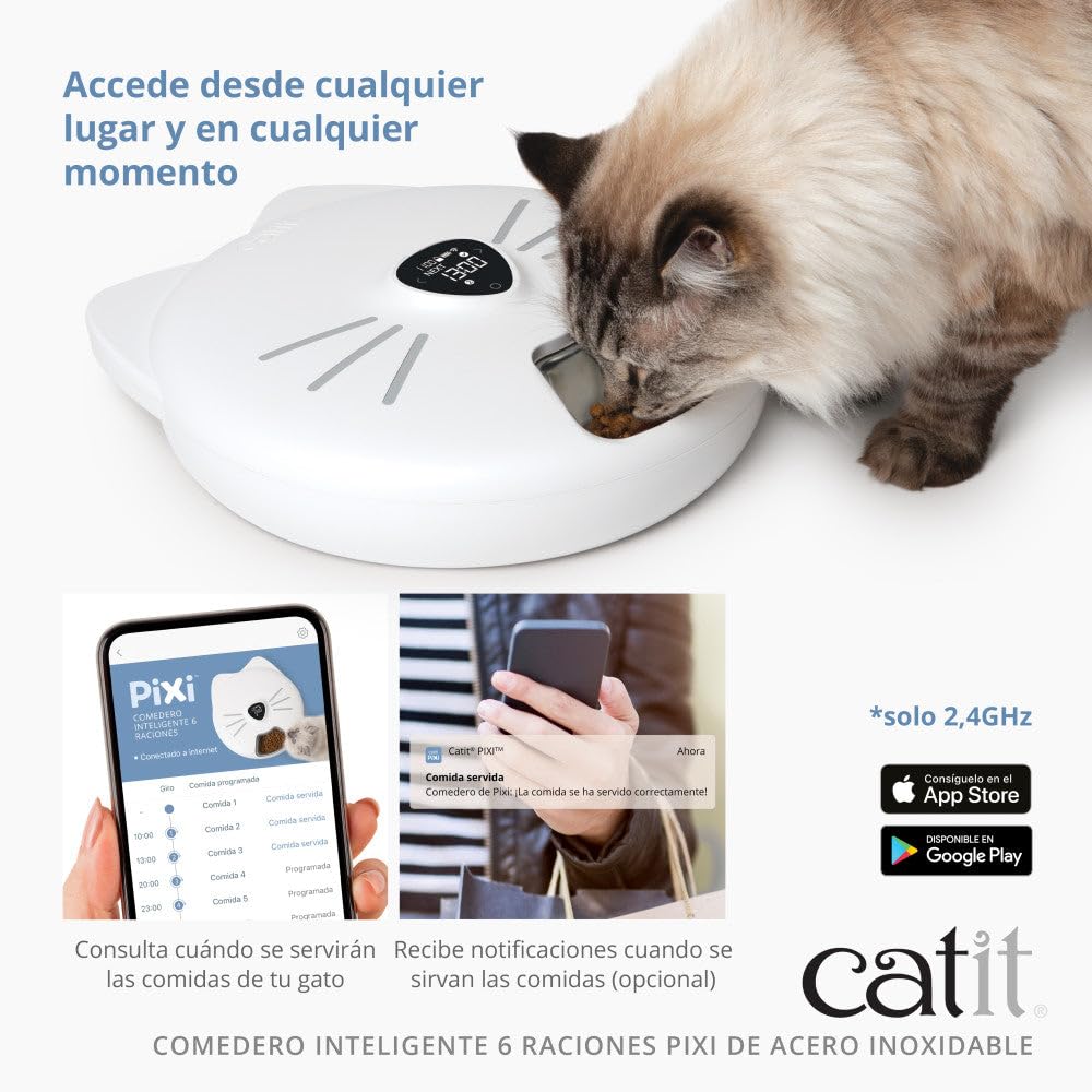 catit-pixi-intelligenter-futternapf-f-r-6-portionen-mit-edelstahlschale image 4