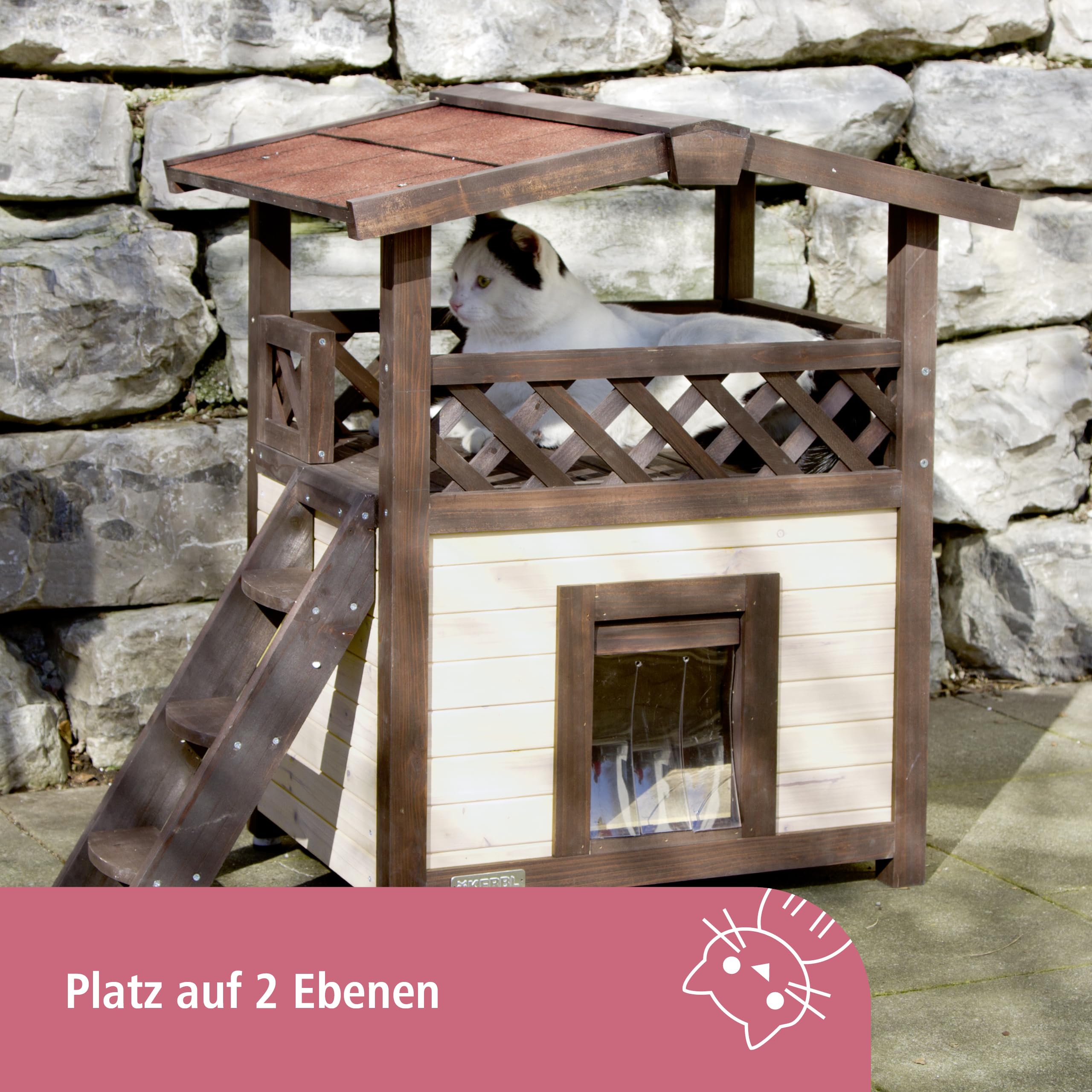 kerbl-katzenhaus-4-seasons-deluxe-88-x-57-x-77-cm-isoliert-mit-bitumendach image 3