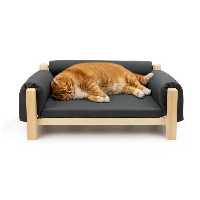 ferplast-hundebett-katzenbett-holz-mit-kissen-70-x-44-x-29-cm image 1