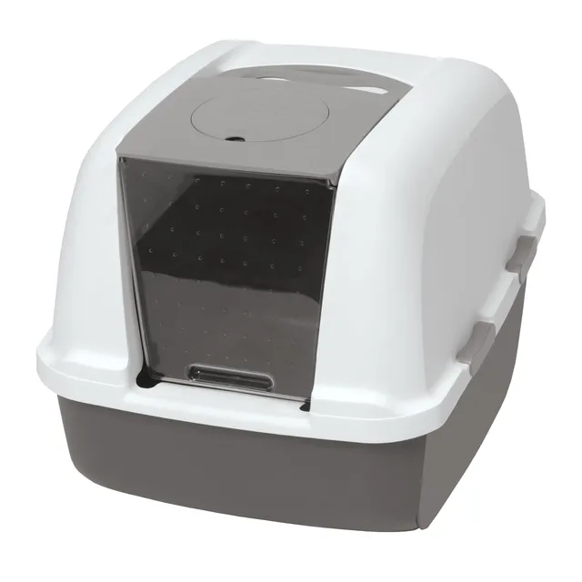 catit-jumbo-katzentoilette-mit-abdeckung-wei-grau-haubentoilette-mit-t-r-und-fil image 1