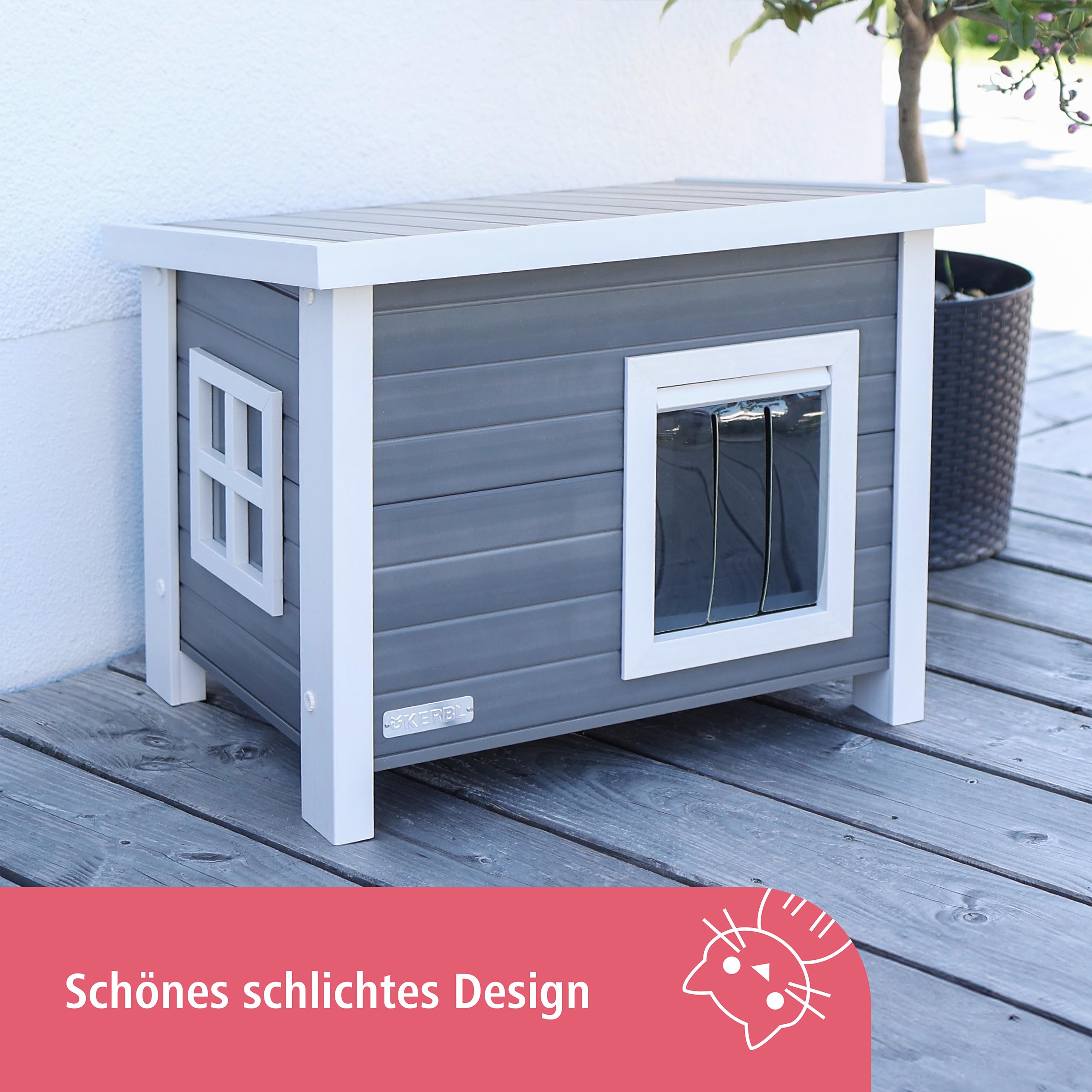 kerbl-eco-katzenhaus-eli-katzenh-tte-wetterfest-57-x-45-x-43-cm-wei-grau image 7