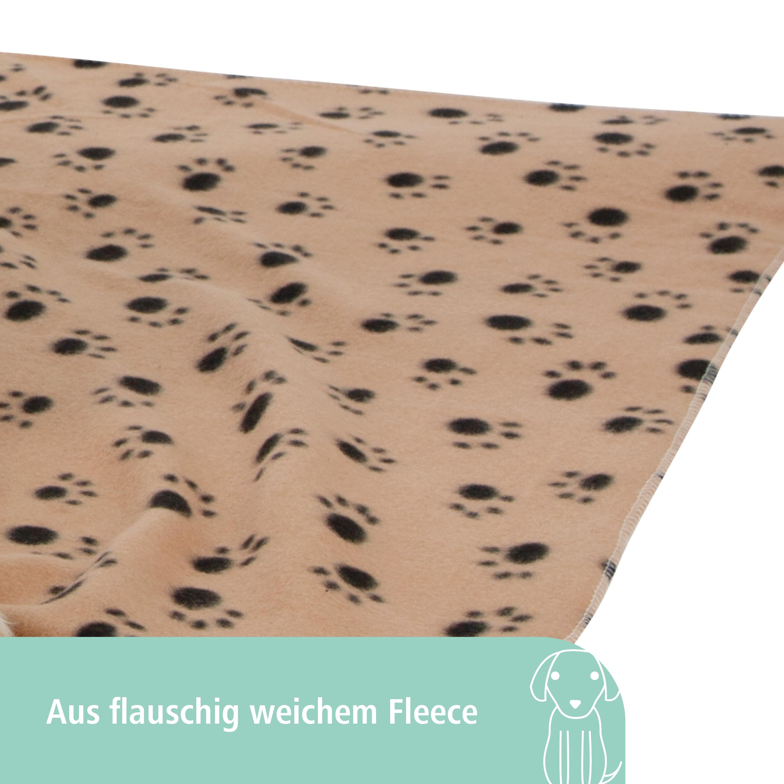 kerbl-pet-hundedecke-stella-mit-pfotenmotiv-fleece-beige-140-x-100-cm image 3