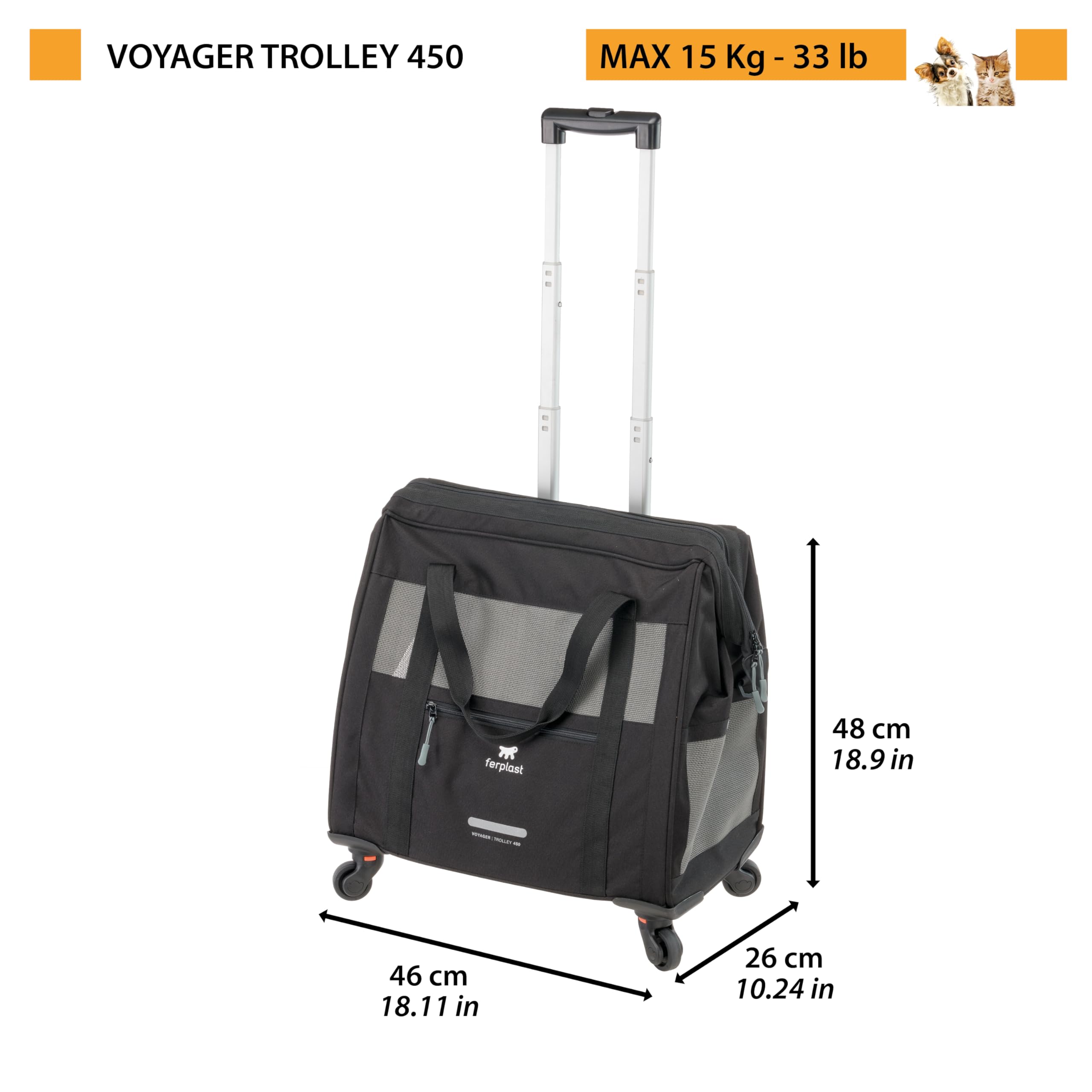 ferplast-voyager-trolley-hundetasche-transportbox-katze-koleder-schwarz-46-x-26- image 4