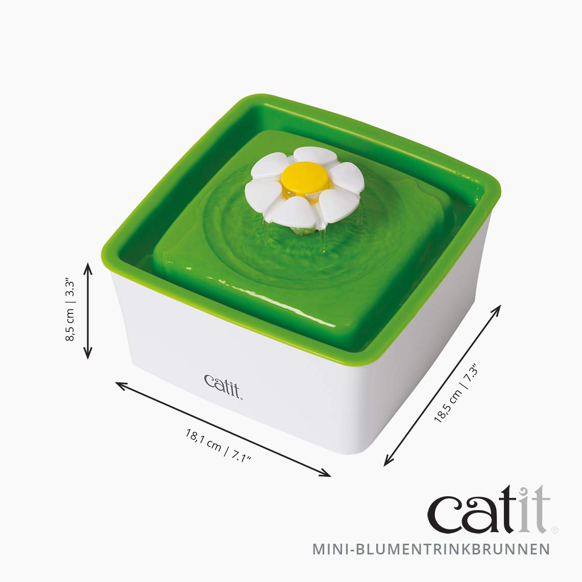 catit-flower-fountain-mini-blumentrinkbrunnen-f-r-katzen-1-5l-wei-gr-n image 6