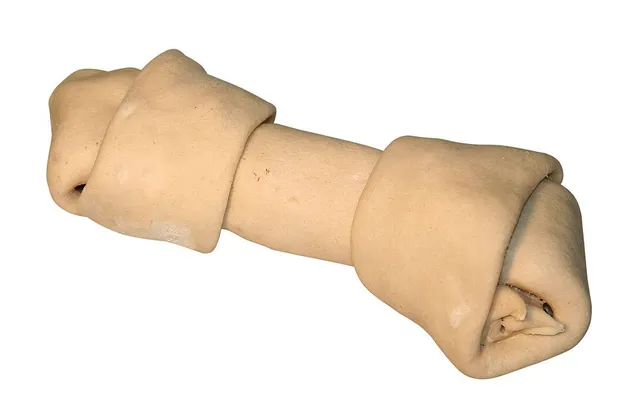 kerbl-pet-rinderhaut-kauknochen-knoten-wei-110-g-16-cm image 1