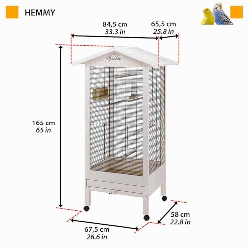 ferplast-hemmy-vogelvoliere-holz-mit-zubeh-r-und-rollen-84-5x65-5x165-cm image 8