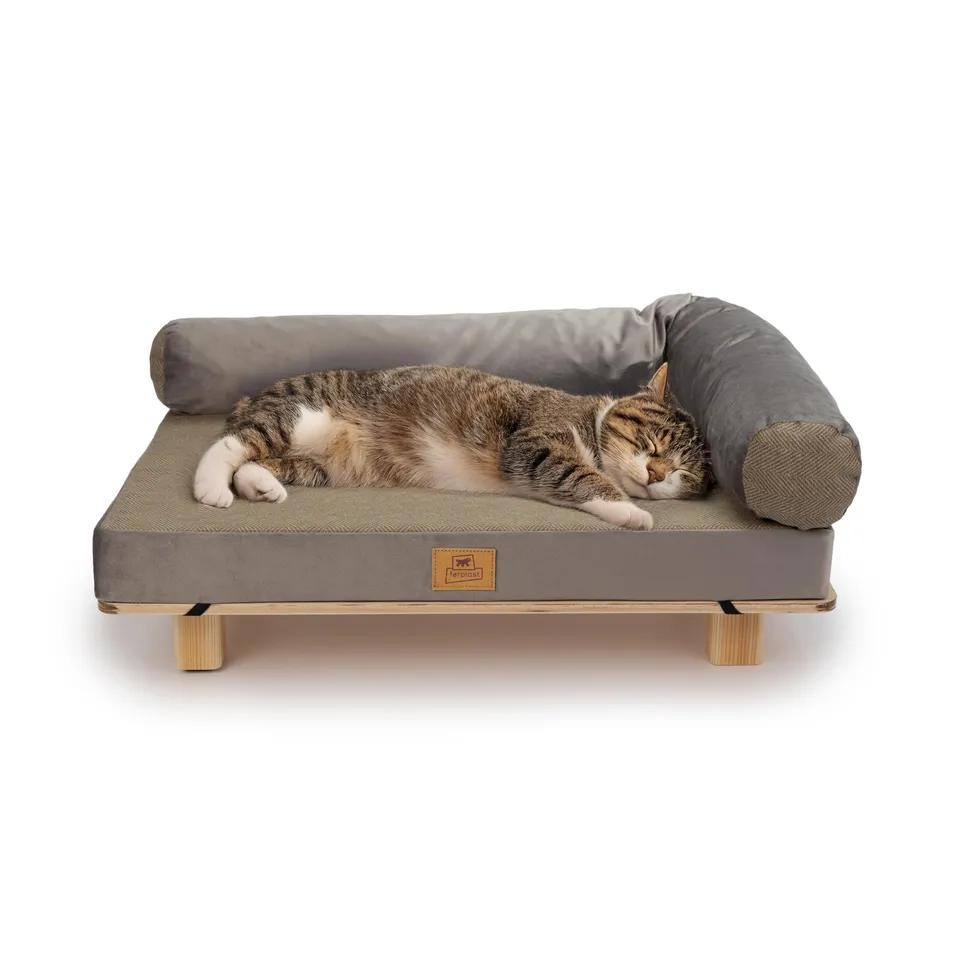 ferplast-hundebett-katzenbett-holz-mit-kissen-63-x-40-x-24-cm image 1