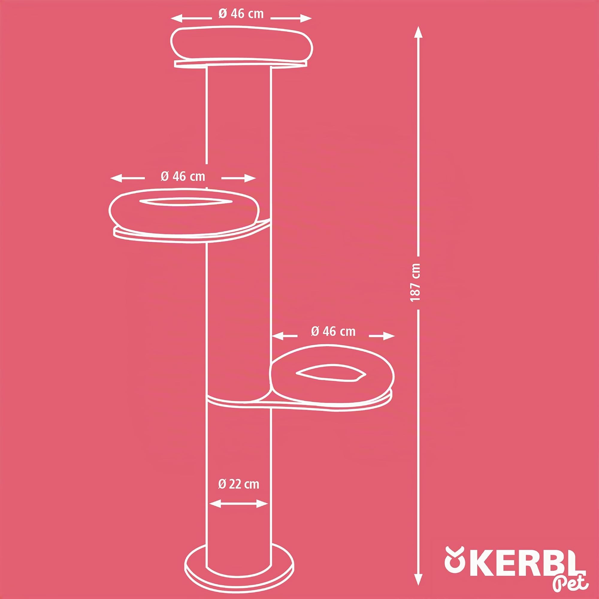 kerbl-maxi-pet-dolomit-tower-kratzbaum-38-cm-x-187-cm-beige image 5