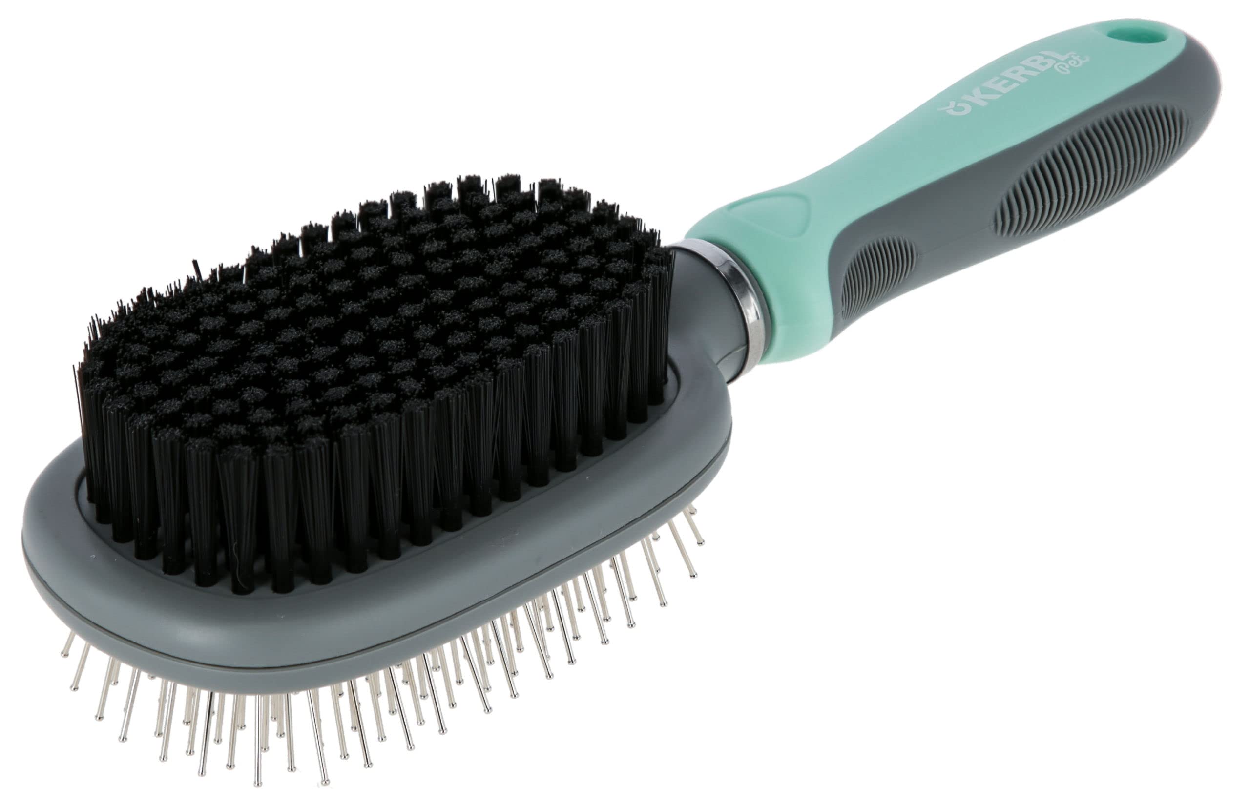 kerbl-pet-doppelb-rste-flexibel-24x7-cm-t-rkis-grau image 1