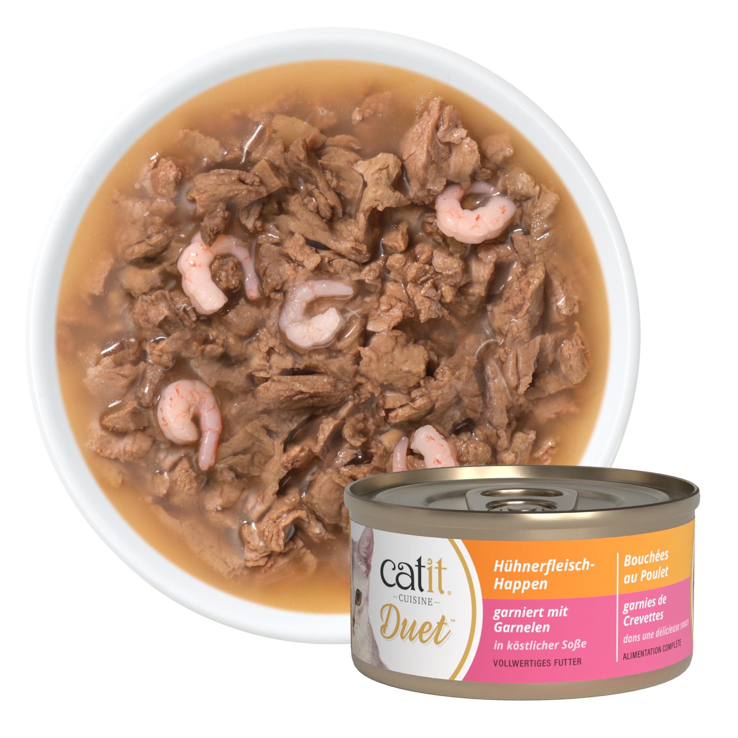 catit-cuisine-duet-huhn-mit-garnelen-in-so-e-75-g-getreidefreies-katzen-nassfutt image 3