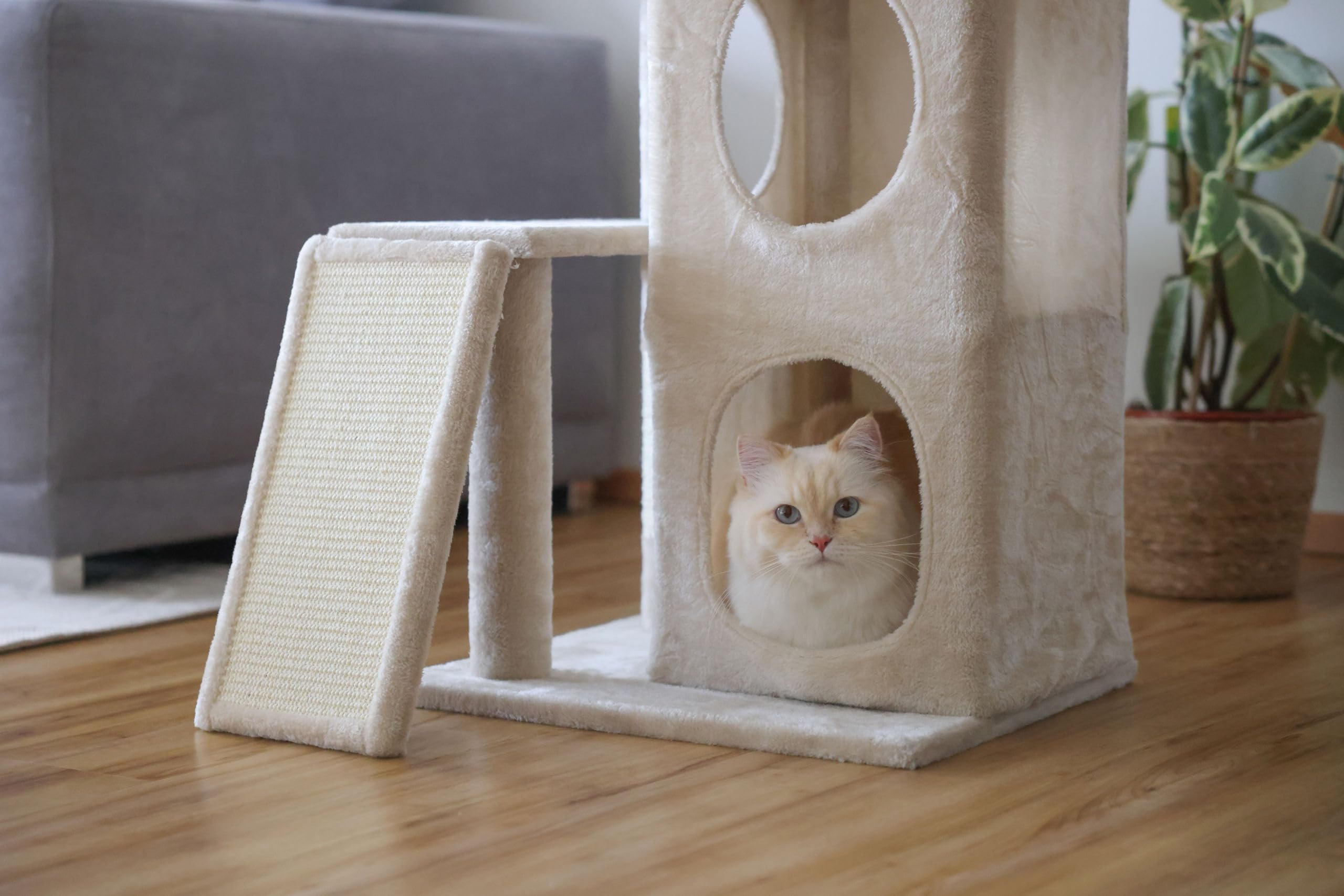 kerbl-alessia-kratzbaum-f-r-katzen-beige-48-5-x-40-x-100-cm image 5