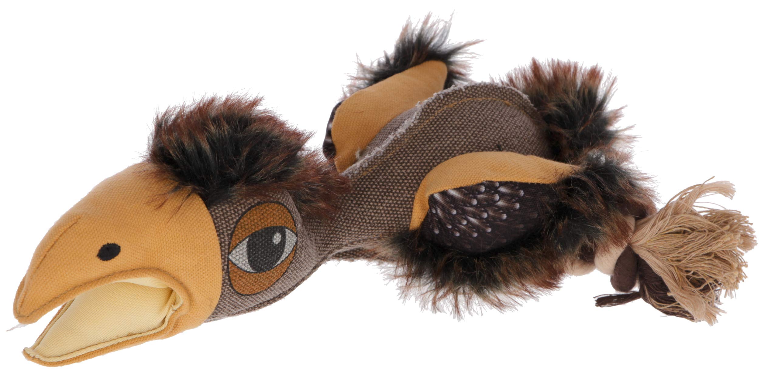 kerbl-pet-hundespielzeug-wildvogel-greifer-30-cm-mit-fellimitat-und-baumwollseil image 1