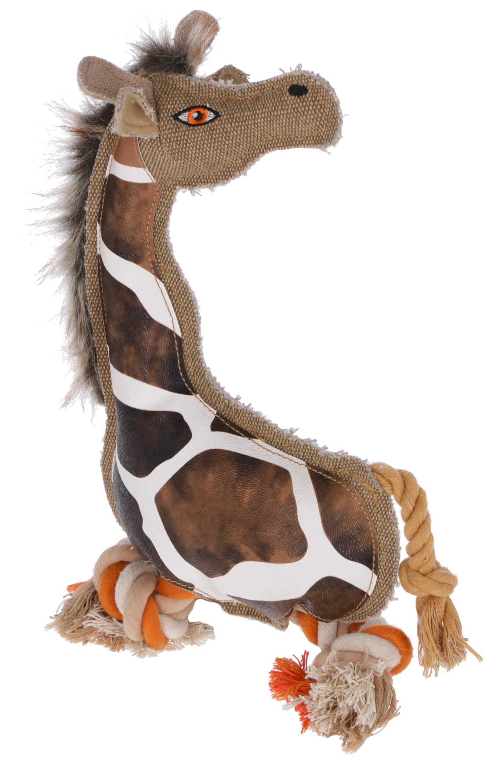 kerbl-pet-hundespielzeug-giraffe-gina-29-cm-mit-fellimitat-und-baumwollseil image 1