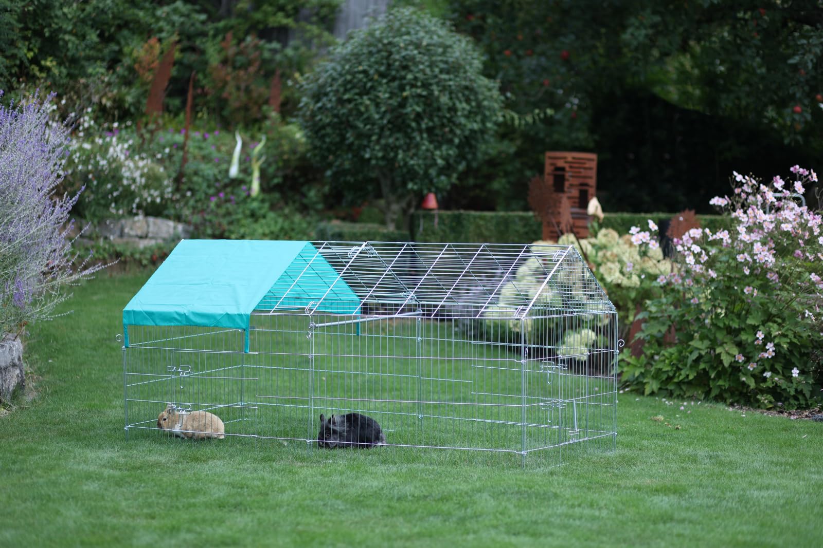 kerbl-pet-freilaufgehege-verzinkt-mit-sonnenschutz-220x103x103-cm image 2