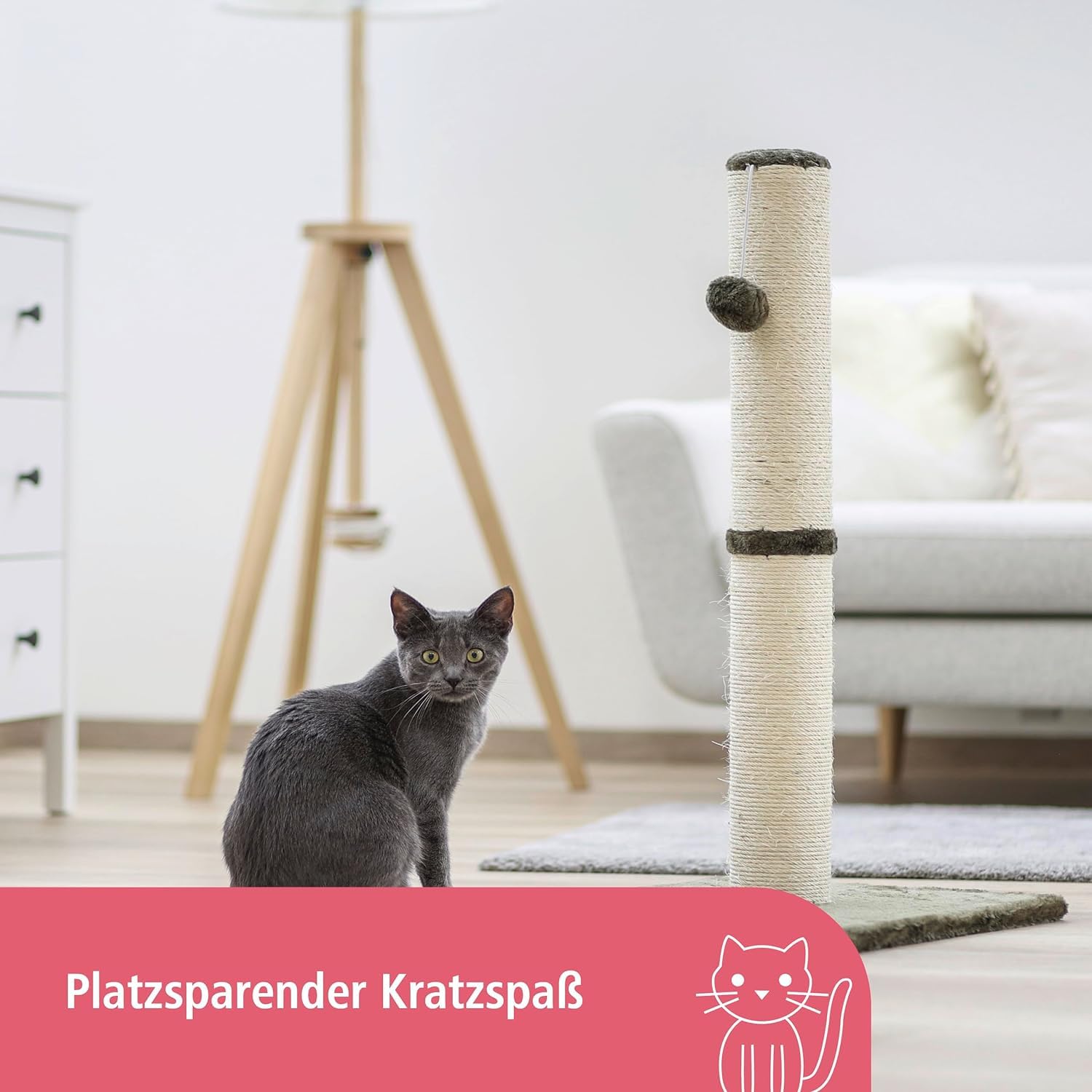 kerbl-pet-kratzs-ule-opal-maxi-kratzbaum-38-x-38-x-78-cm-in-grau image 2