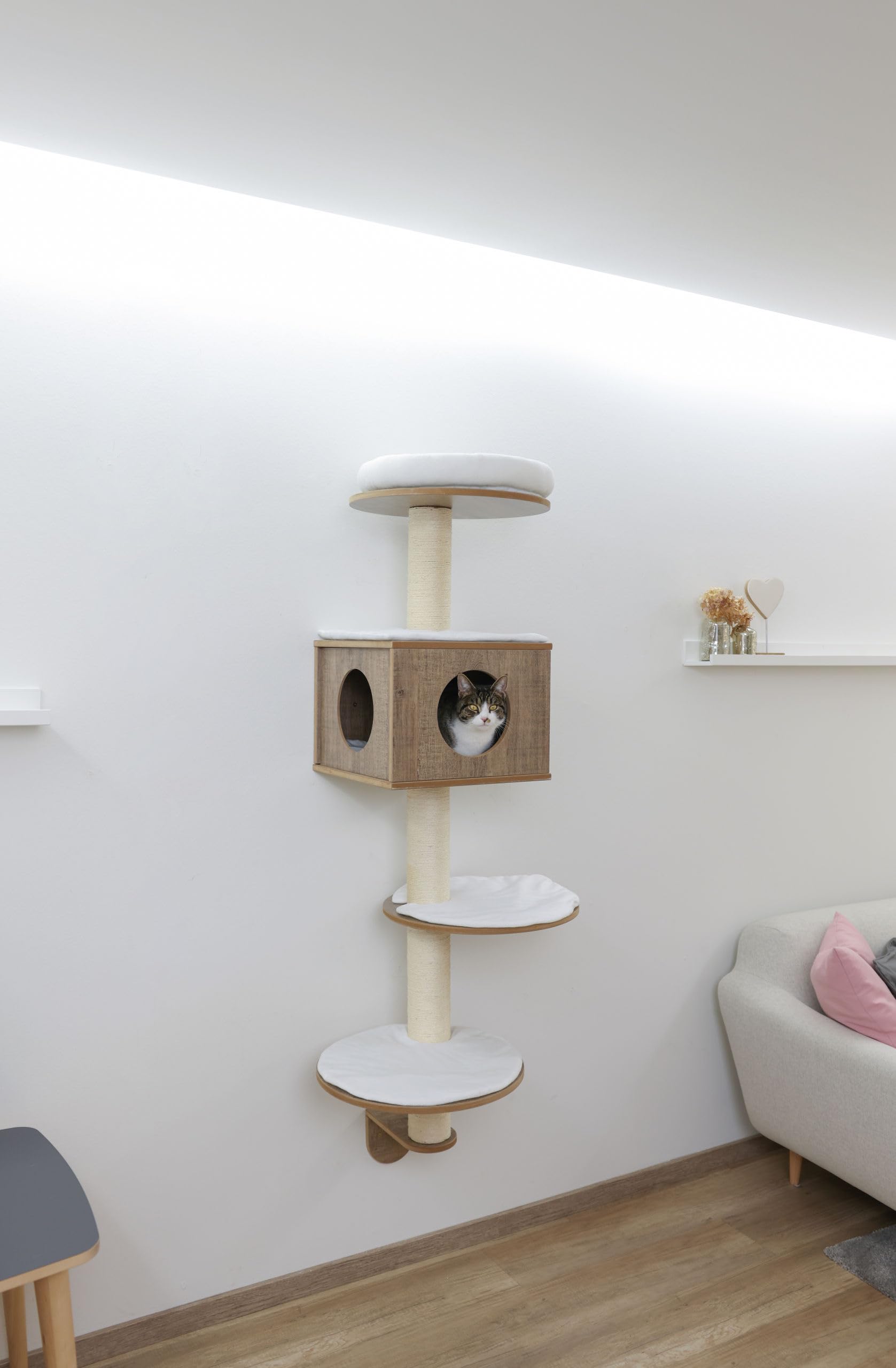kerbl-pet-wandkratzbaum-dinari-45x45x177cm-braun-wei image 2