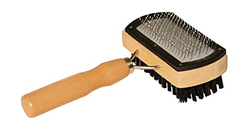 kerbl-pet-basic-care-zupfb-rste-doppelt-17-x-10-cm-holz-antistatisch image 2