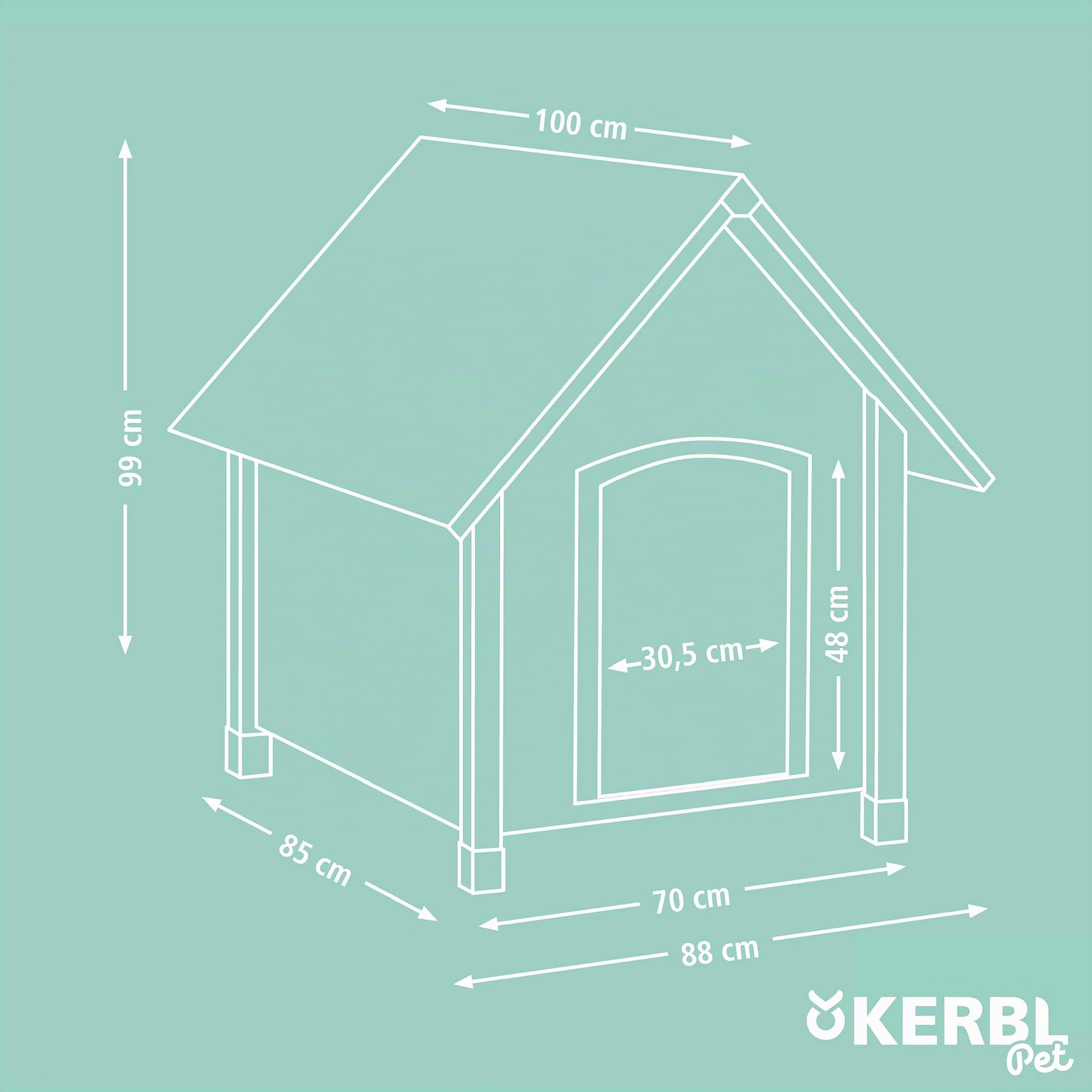 kerbl-pet-wetterfeste-hundeh-tte-mit-bitumendach-braun-gr-n-100x88x99-cm image 5