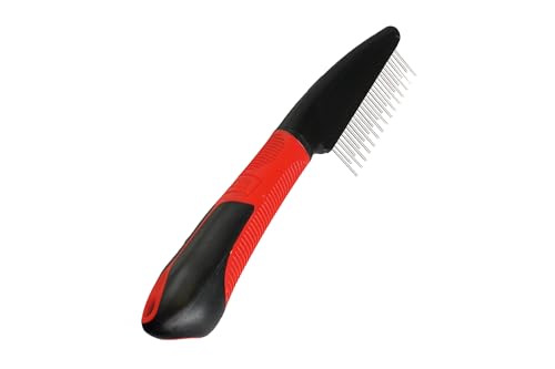 karlie-pflegekamm-mit-rotierenden-z-hnen-mittel-gummi-rot-schwarz-21x5-5-cm image 8