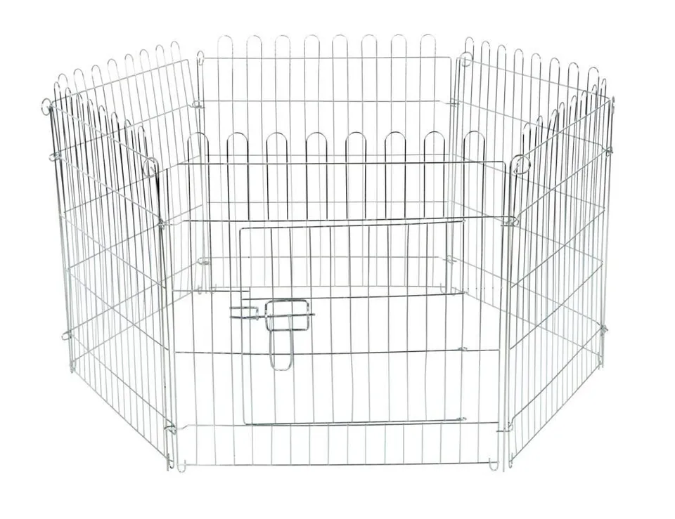 kerbl-pet-freigehege-6-gitter-56-5-x-56-5-cm-verzinkt-erweiterbar image 1