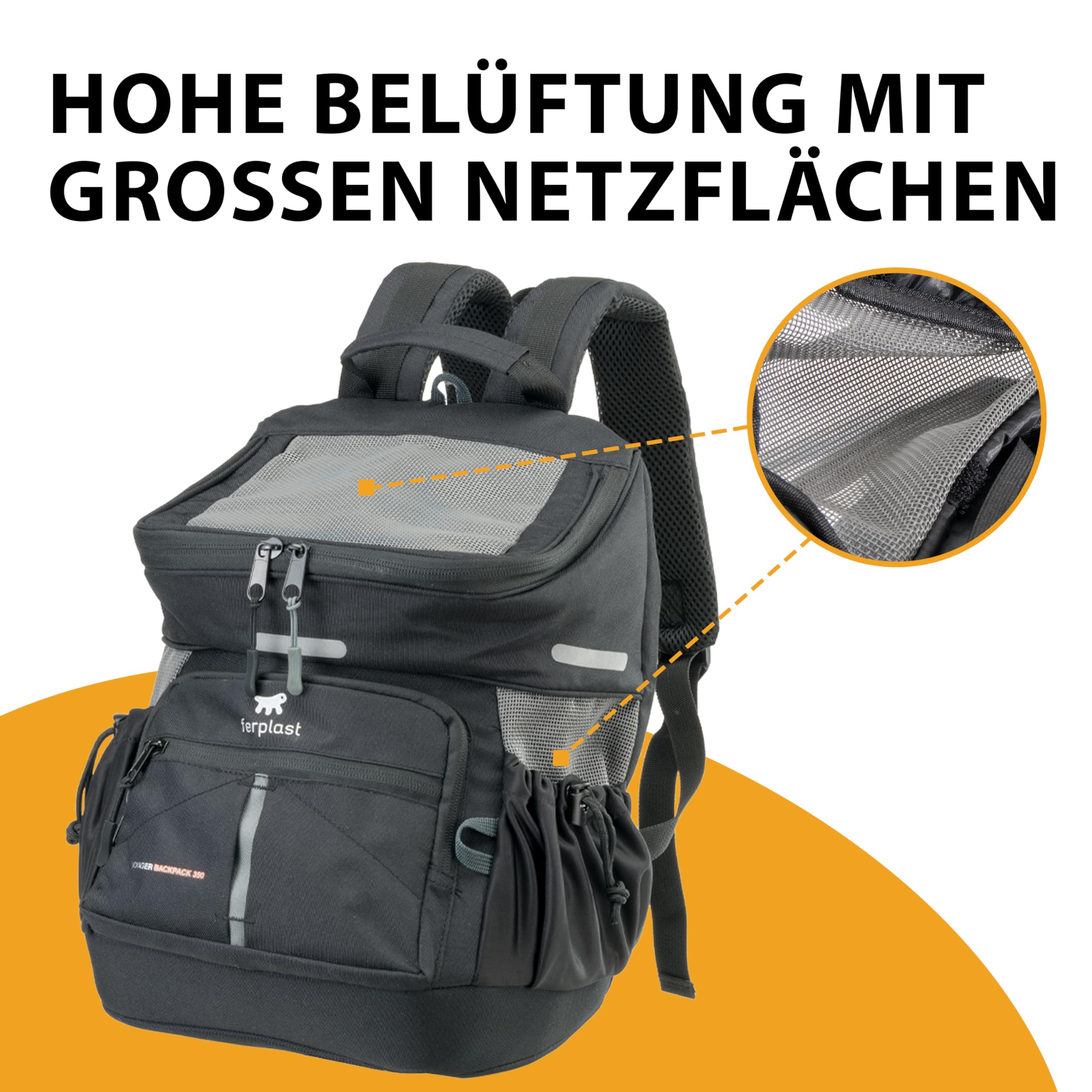 ferplast-voyager-backpack-350-hunderucksack-katzenrucksack-29-x-21-x-36-cm-schwa image 7