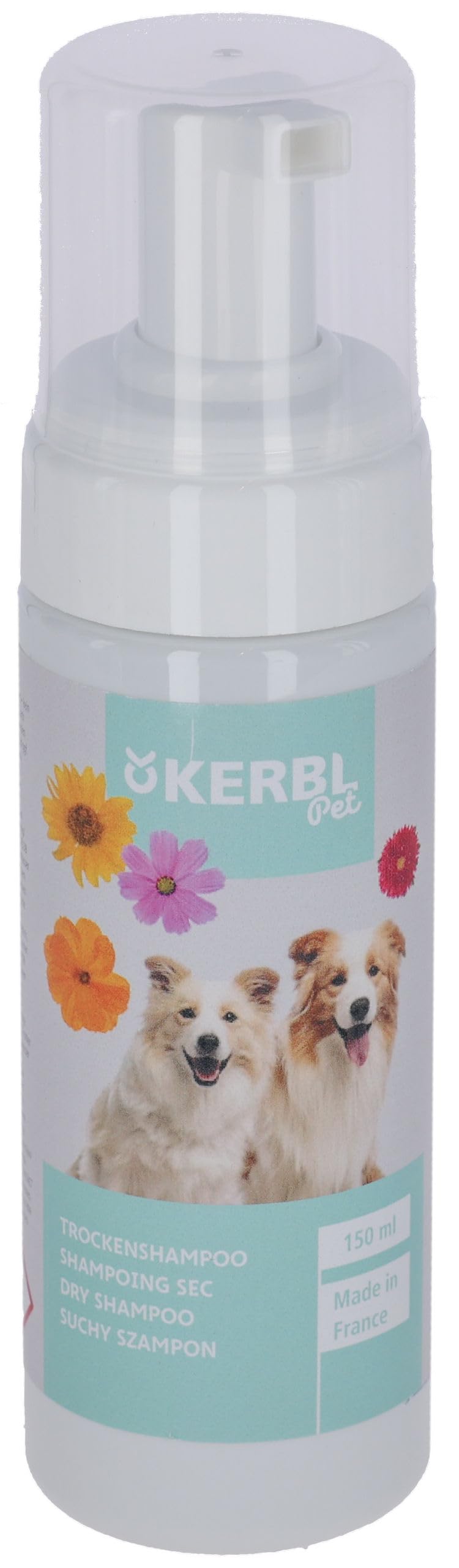 kerbl-pet-trockenshampoo-150-ml-schaum-ohne-aussp-len-mit-bl-tenduft image 1