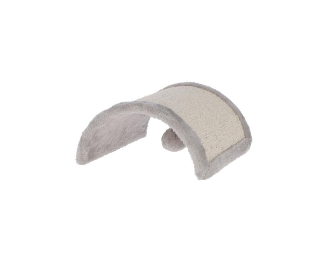 kerbl-pet-kratzbrett-half-moon-grau-26x22x11-cm-kratzpappe-mit-pl-schball image 1