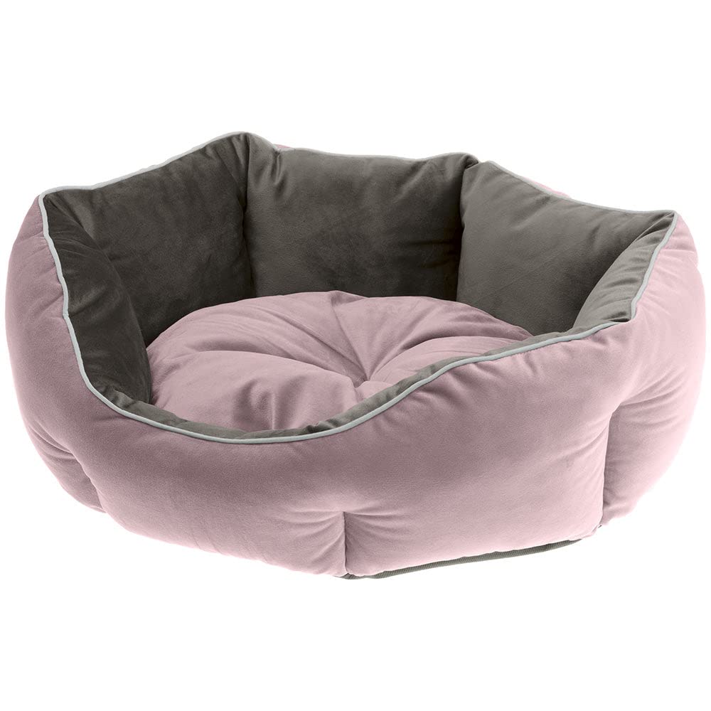 ferplast-queen-50-hunde-und-katzenbett-aus-samt-rosa-50-x-40-x-h-18-cm image 1