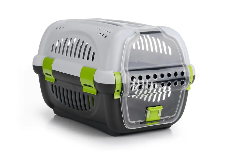 karlie-beeztees-rhino-transportbox-f-r-kleine-hunde-und-katzen-51x34-5x33-cm-gra image 1