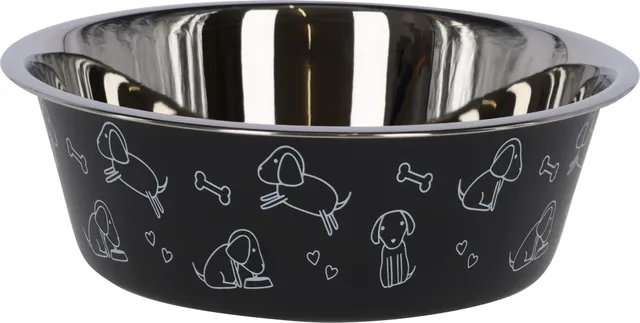 kerbl-pet-edelstahlnapf-mit-motiv-schwarz-4000-ml image 1