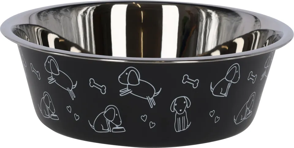 kerbl-pet-edelstahlnapf-mit-motiv-schwarz-4000-ml image 1