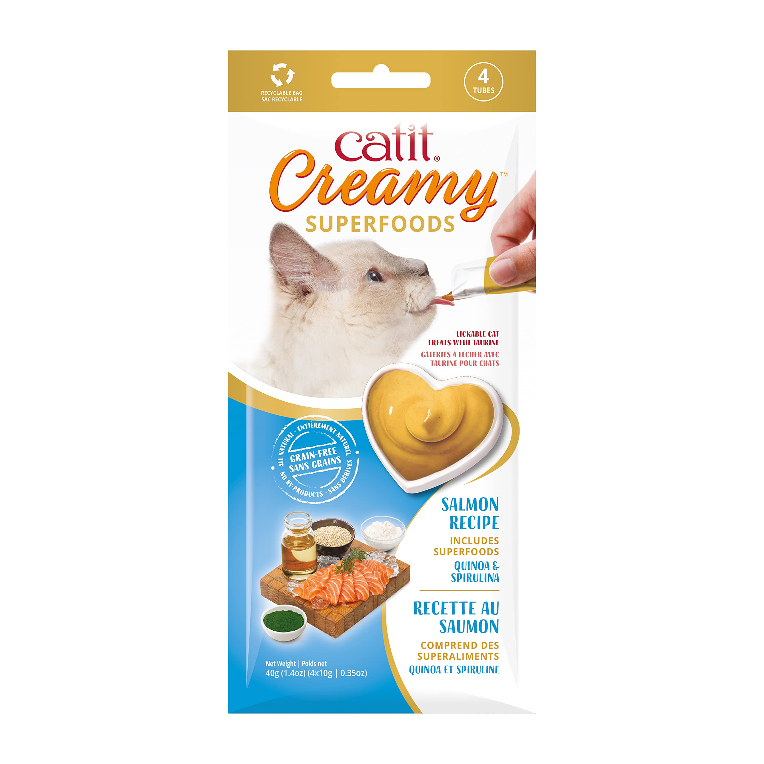 catit-creamy-superfood-leckpaste-katze-lachs-mit-quinoa-spirulina-4x10-g image 1