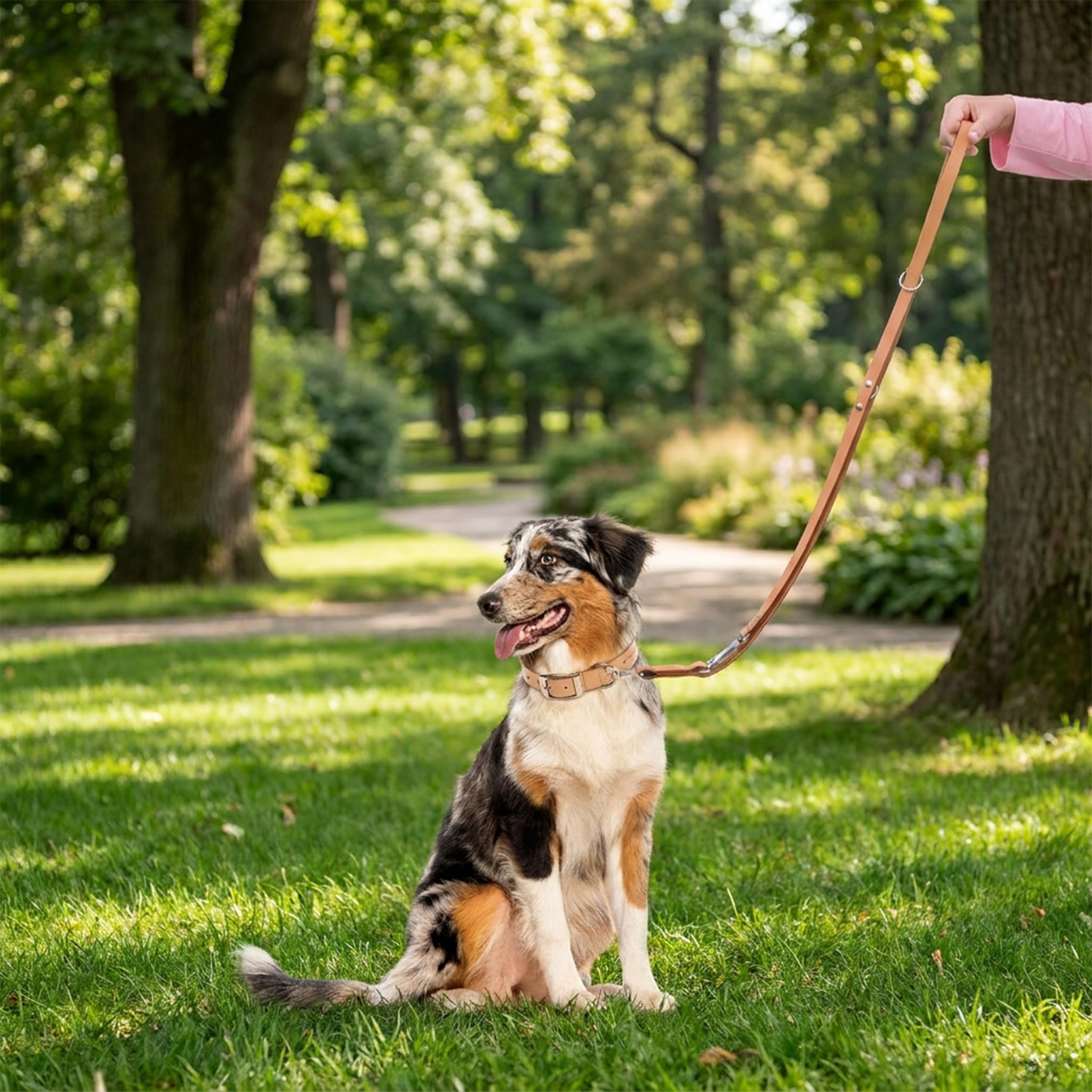 ferplast-natural-ga-trainingsleine-echt-leder-f-r-hunde-mit-verdrehschutz-karabi image 2