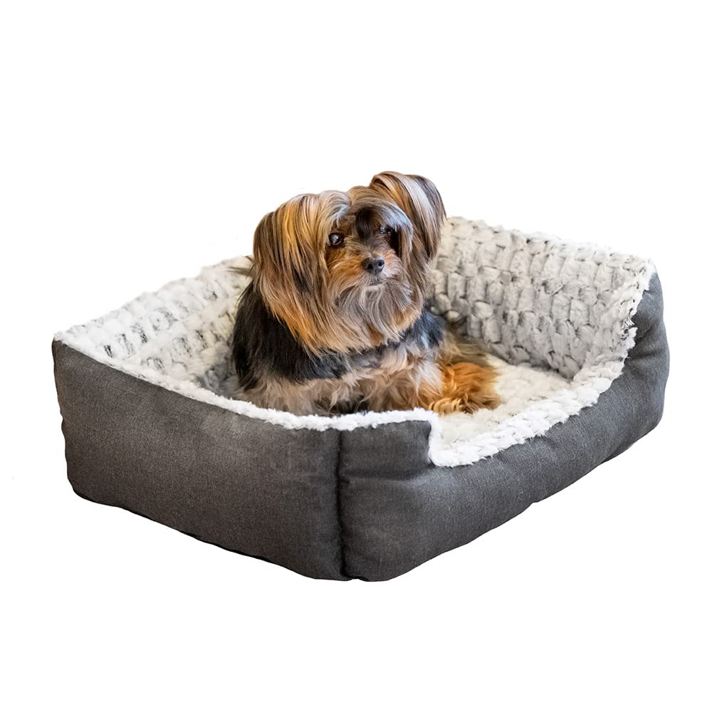 ferplast-hunde-und-katzenbett-mit-rand-grau-wei-48-x-37-x-16-cm image 4